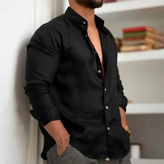 Camisa de Linho Premium Masculino MASCULINO - ROUPAS - CAMISETA 3 Dm Stores