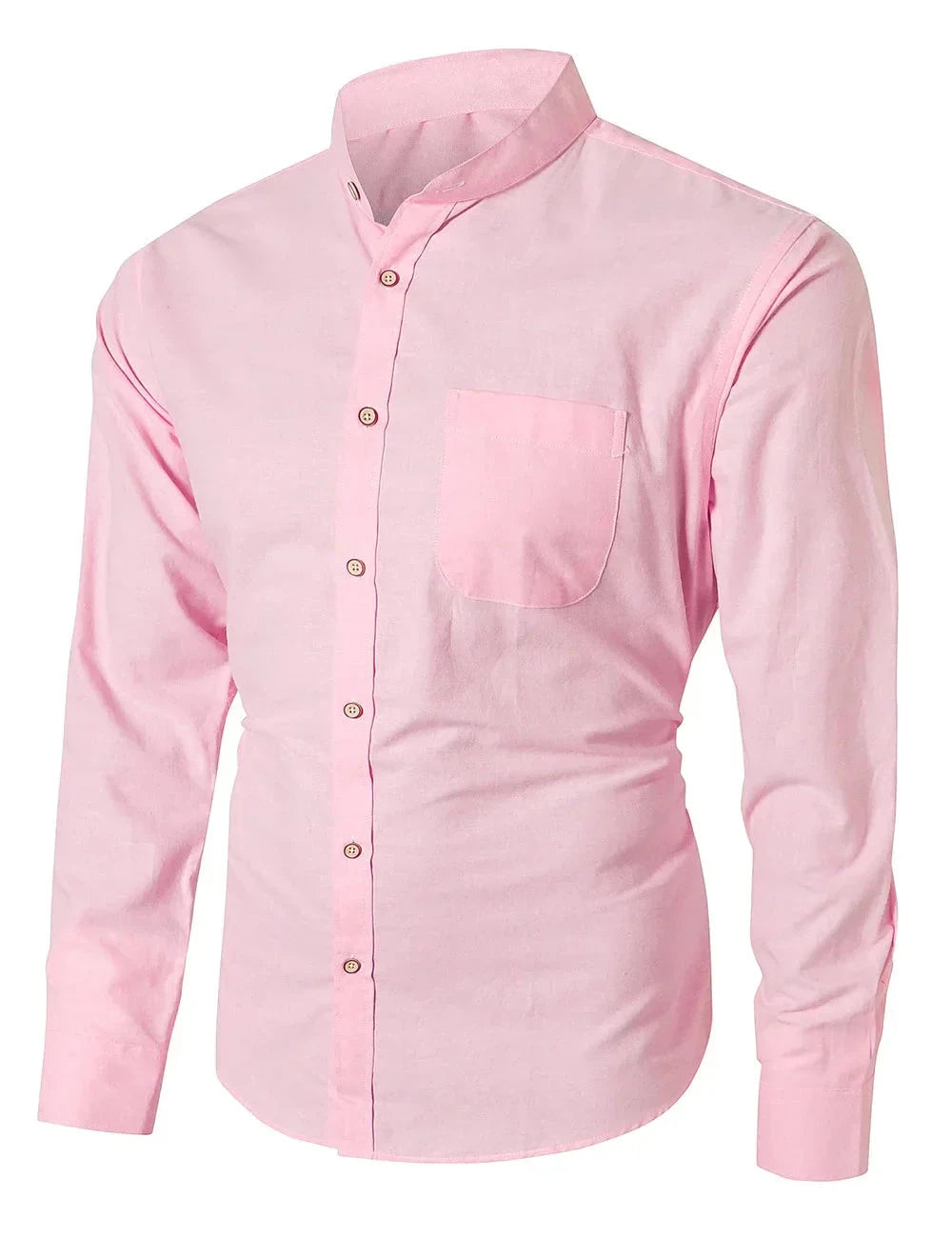 Camisa Social Masculina Gola Padre CAMISASOCICAL 001 Sr Alpha Rosa P