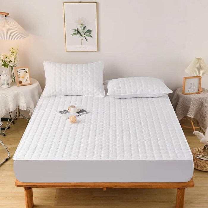 Capa Para Colchão Impermeável MaxFlex + 2 Fronhas Luxo UNISSEX - CASA - CAPA PARA COLCHAO 1 Dm Stores Branco SOLTEIRO (200x90CM)