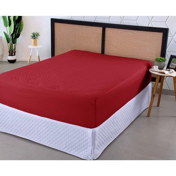 Capa Para Colchão Impermeável MaxFlex + 2 Fronhas Luxo UNISSEX - CASA - CAPA PARA COLCHAO 1 Dm Stores Vermelho SOLTEIRO (200x90CM)
