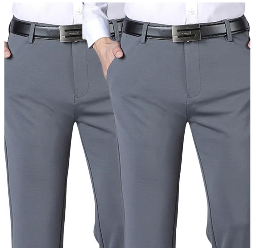 COMPRE 1 E LEVE 2 | Calça Social Clássica Alfaiataria Gentleman 2024 + Brinde Cinto Social Couro MASCULINO - ROUPAS - CALÇA 10 Dm Stores Cinza + Cinza P (38)