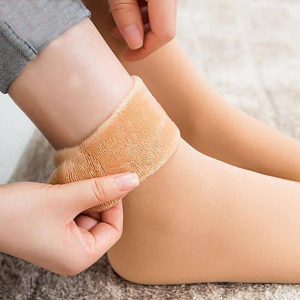 Kit 3 Meias Térmica de Inverno Roupas (Meias 6) Dm Stores 3 Pares Bege