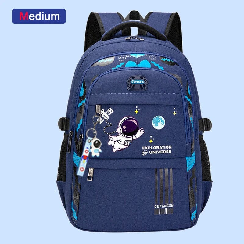 Kit Mochila Escolar Astronauta Ortopédica com Lancheira e Estojo Infantil (Kit Escolar 3) Dm Stores M Azul
