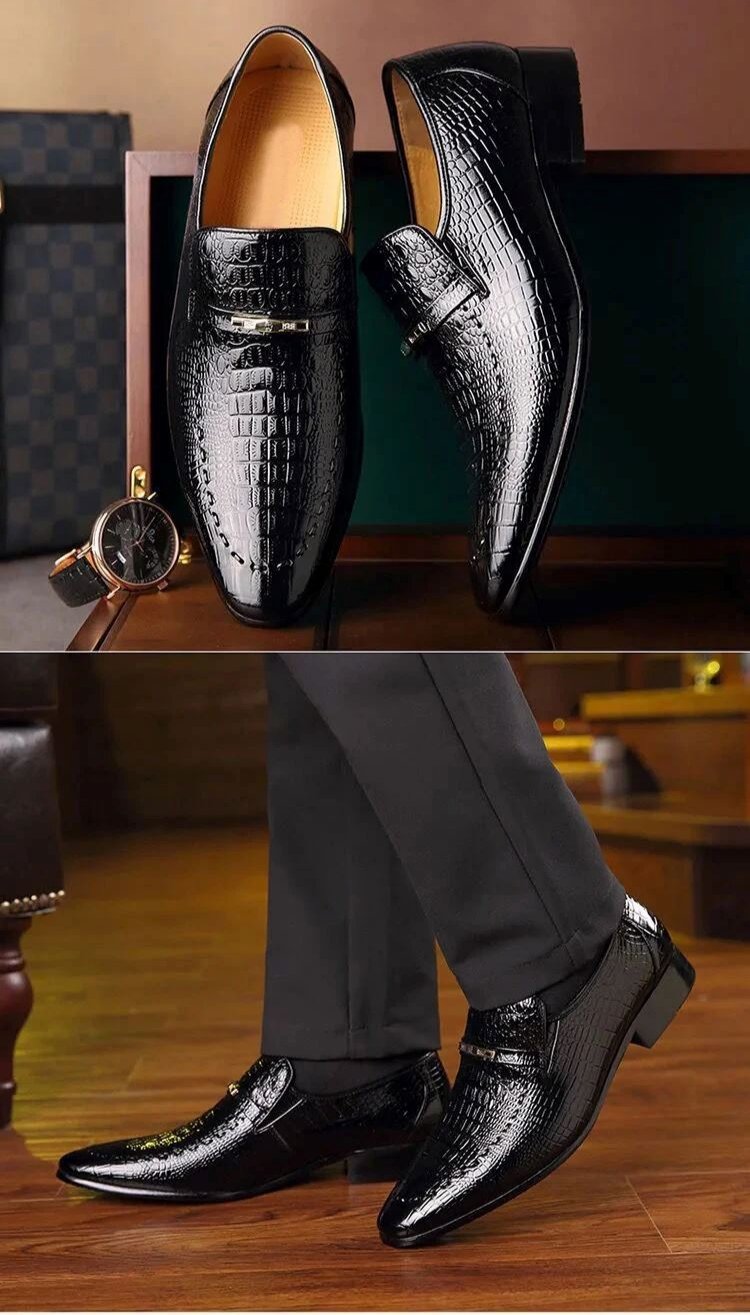 Sapato Social Crocodille - Bico Fino com Couro Texturizado MASCULINO - CALÇADOS - SAPATO 3 Dm Stores
