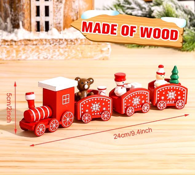 Trem Natalino Decorativo - Encante Sua Casa com o Espírito de Natal UNISSEX - DECORAÇAO - TREM NATAL 1 Dm Stores Vermelho2