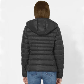 Jaqueta Feminina Puffer Impermeável com Capuz Removível