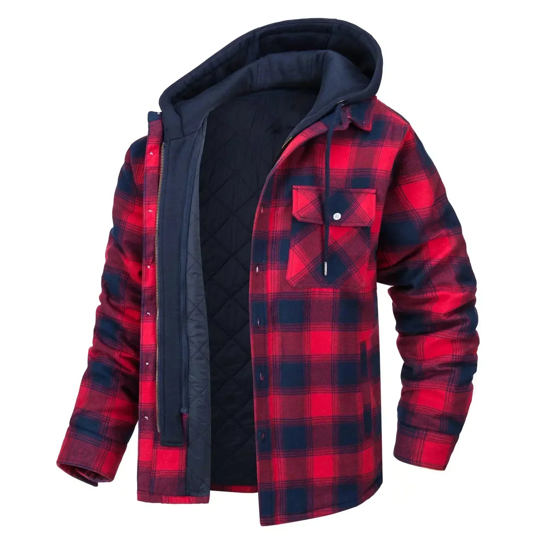 Casaco Masculino Quadriculado Para Inverno com Capuz Forro de Algodão - (Promoção de Inverno 2026)