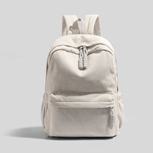 Mochila Fashion em Veludo Cotelê de Grande Capacidade com Alças Ajustáveis — Ideal para Escola, Viagem e Uso Diário