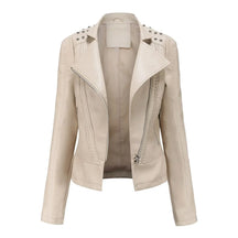 Jaqueta Feminina Slim Estilo Biker com Gola Dobrável e Detalhes Retrô - (Promoção de Inverno 2026)