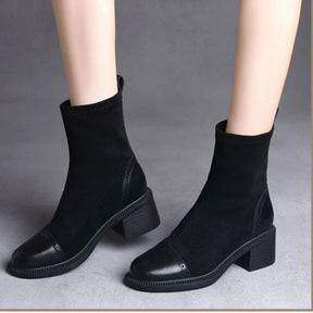 Bota de Couro Casual Clássica Estilo Vintage