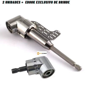Adaptador Angular PowerMax 105° para Broca e Parafusadeira [COMPRE 1, LEVE 2 + BRINDE] UNISSEX - CASA - FERRAMENTAS - ADAPTADOR BROCA Dm Stores KIT COMPRE 1 LEVE 2 [Pequeno + Grande] 
