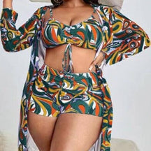 Biquíni Plus Size + Saída de Praia Magiara Roupas (Biquíni 3) Dm Stores GG Multicolorido 3 