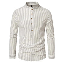 Camisa Masculina Gola Padre 100% Algodão CAMISA06 G2 Sr Alpha Beige P 