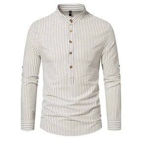 Camisa Masculina Gola Padre 100% Algodão CAMISA06 G2 Sr Alpha Beige P 