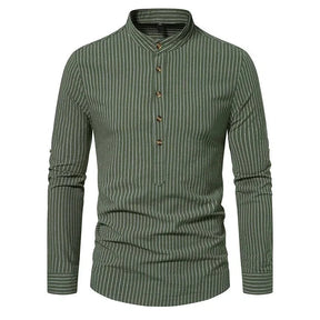Camisa Masculina Gola Padre 100% Algodão CAMISA06 G2 Sr Alpha Verde Escuro P 