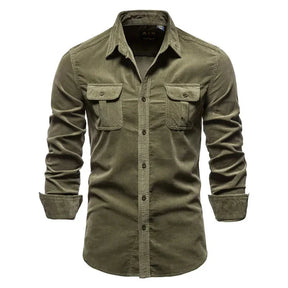 Camisa Masculina Manga Longa Casual CAMISA07 G2 Sr Alpha Verde P - 55-65kg 