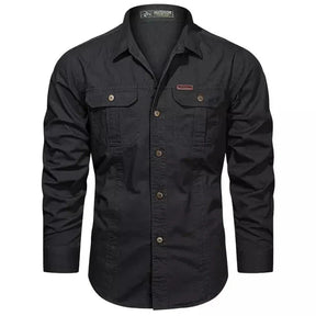 Camisa Masculina Manga Longa Militar Camisa Manga Longa Masculina Militar Sr Alpha Preto P 