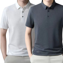Camisa Polo Brisa Seda Gelo - [Pague 1 Leve 2] MASCULINO - ROUPAS - CAMISA 8 Dm Stores Cinza+Branco P 