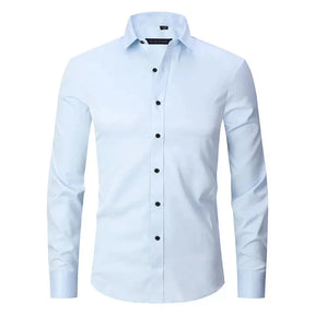 Camisa Social Masculina Elástica Slim Fit G3- Camisa social 02 Sr Aflha Azul Claro 39 