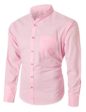 Camisa Social Masculina Gola Padre CAMISASOCICAL 001 Sr Alpha Rosa P 