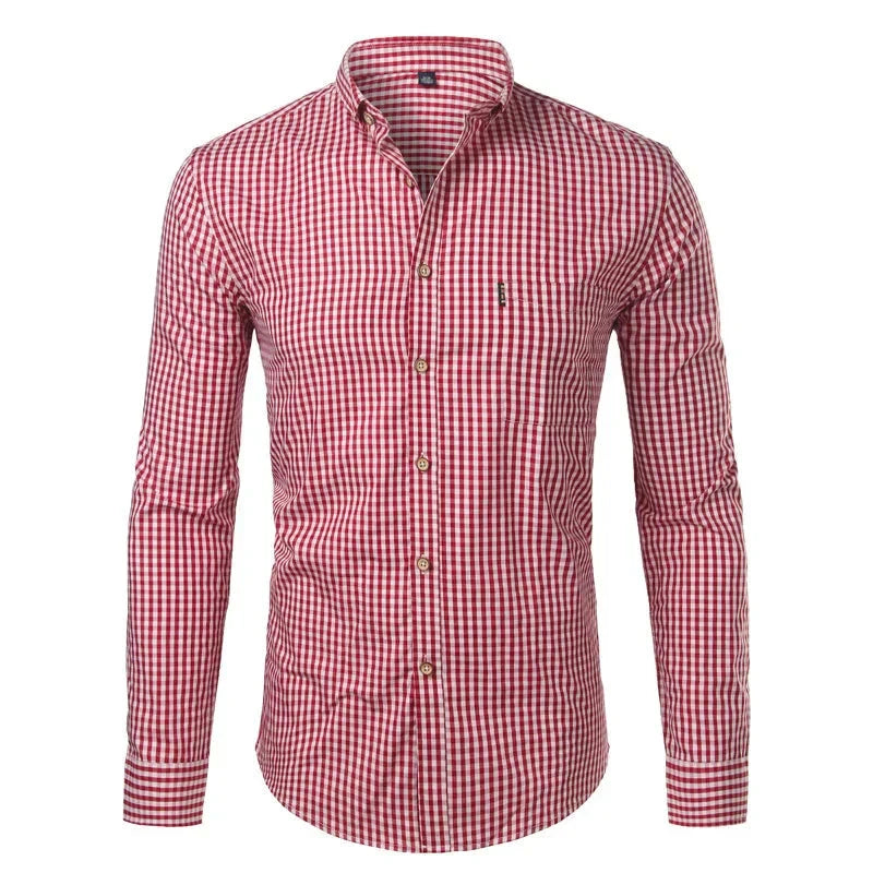 Camisa Social Masculina Manga Longa CAMISA002 G2 Sr Alpha Vermelho 38 
