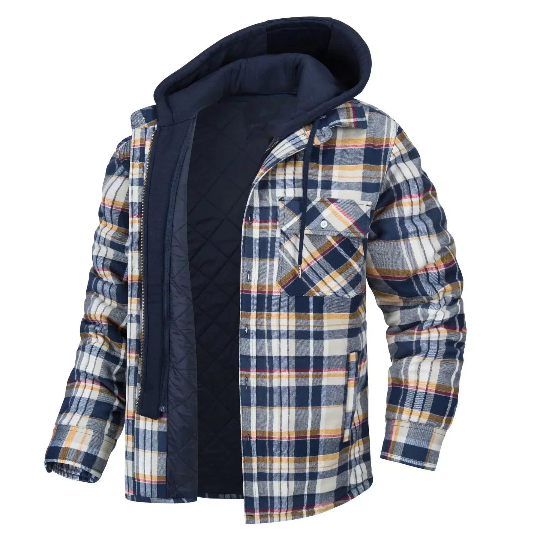 Casaco Masculino Quadriculado Para Inverno com Capuz Forro de Algodão - (Promoção de Inverno 2026)