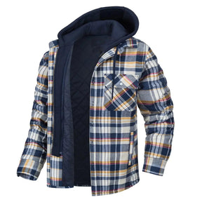 Casaco Masculino Quadriculado Para Inverno com Capuz Forro de Algodão - (Promoção de Inverno 2026)