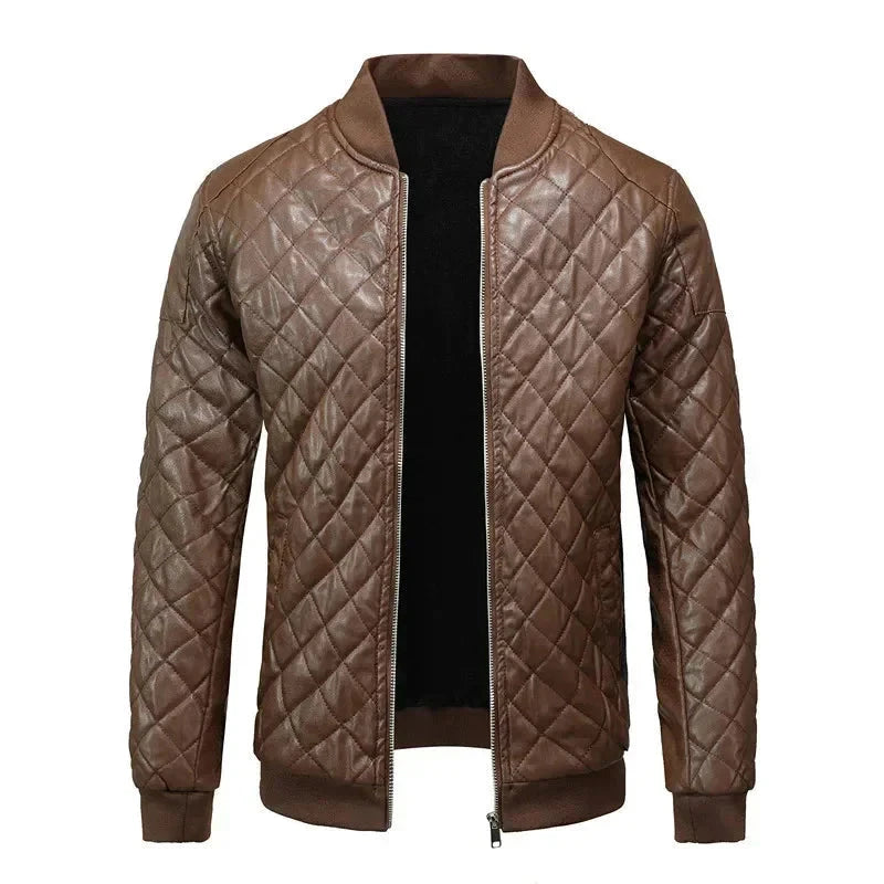 Jaqueta de Couro Masculina Race G1 - JAQUETA03 Sr Alpha Marrom P 