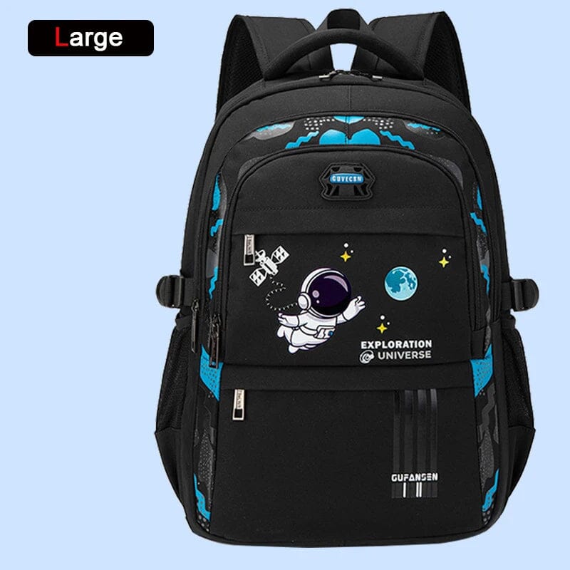 Kit Mochila Escolar Astronauta Ortopédica com Lancheira e Estojo Infantil (Kit Escolar 3) Dm Stores G Preto 