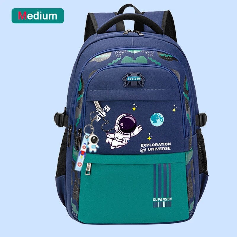 Kit Mochila Escolar Astronauta Ortopédica com Lancheira e Estojo Infantil (Kit Escolar 3) Dm Stores M Azul 2 
