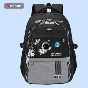 Kit Mochila Escolar Astronauta Ortopédica com Lancheira e Estojo Infantil (Kit Escolar 3) Dm Stores P Cinza 