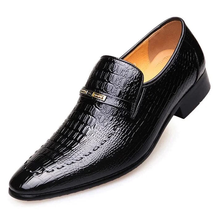 Sapato Social Crocodille - Bico Fino com Couro Texturizado MASCULINO - CALÇADOS - SAPATO 3 Dm Stores Preto 37 