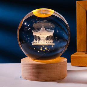 Luminária Decorativa Espacial 3D - Cosmic Glow Casa (Luminária 2) Dm Stores Carrosel Luz Amarela 