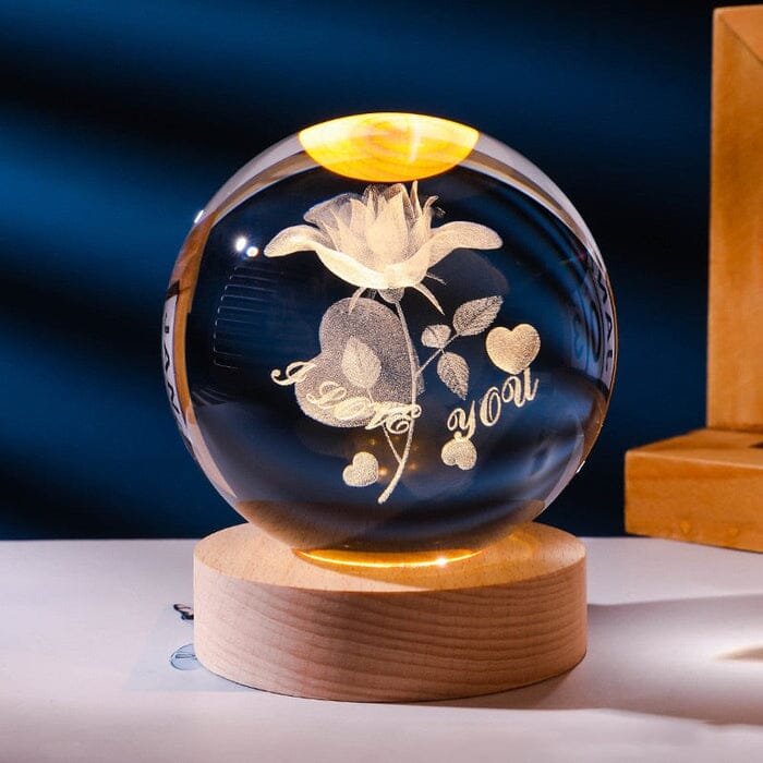 Luminária Decorativa Espacial 3D - Cosmic Glow Casa (Luminária 2) Dm Stores Rosa - I love you Luz Amarela 