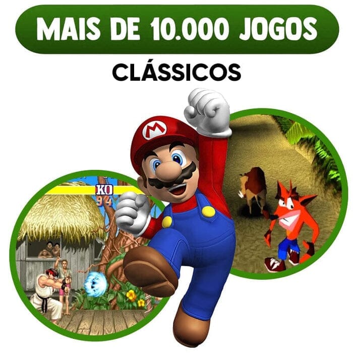Super Game Stick Retrô - 10.000 Jogos 4K + 2 Controles de Brinde